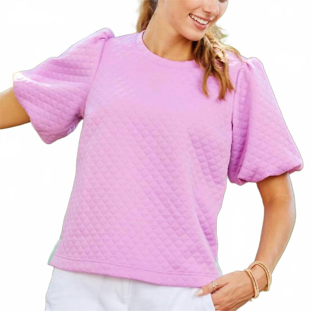 NEW MARY SQUARE jamie bubble sleeves top in pink